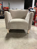 Wing Arm Accent Chair Velvet Beige