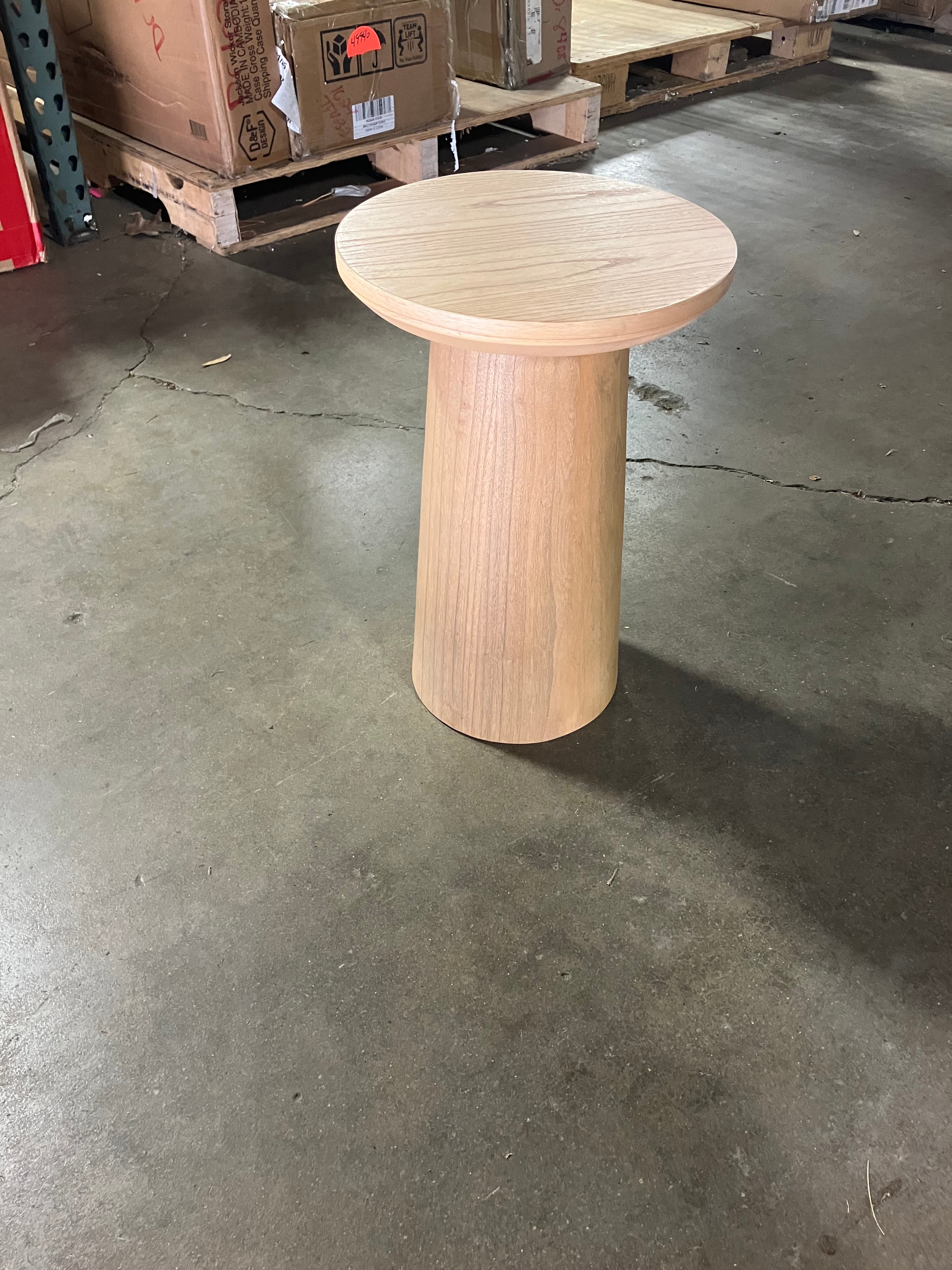 Wooden Round Pedestal Accent Drink Table