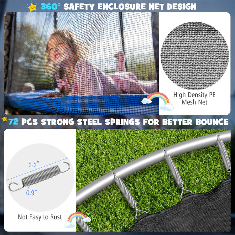 Outdoor Trampoline Bounce Combo with Safety Closure Net Ladder 2-BOXES