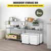 10.5 Gallons Ingredient Bin, Ingredient Storage Bin 2 Pcs/Set, PP Material Flour Bins On Wheels, White Shelf Ingredient Bin with Scoop and Sliding Lid, Commercial Storage Bins (Set of 2)