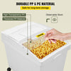 10.5 Gallons Ingredient Bin, Ingredient Storage Bin 2 Pcs/Set, PP Material Flour Bins On Wheels, White Shelf Ingredient Bin with Scoop and Sliding Lid, Commercial Storage Bins (Set of 2)