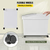 10.5 Gallons Ingredient Bin, Ingredient Storage Bin 2 Pcs/Set, PP Material Flour Bins On Wheels, White Shelf Ingredient Bin with Scoop and Sliding Lid, Commercial Storage Bins (Set of 2)