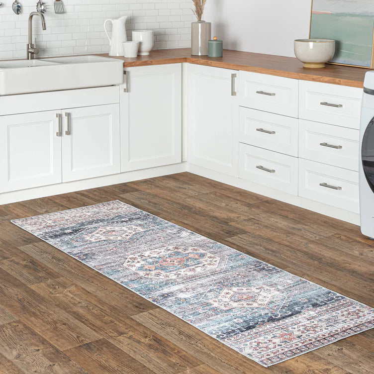 Drina Machine Washable Distressed Area Rug