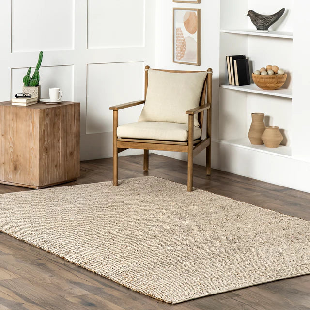 Elfriede Farmhouse Jute Blend Area Rug