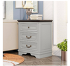 Gray 3-Drawers Wood Nightstand with Charging Station USB Ports
