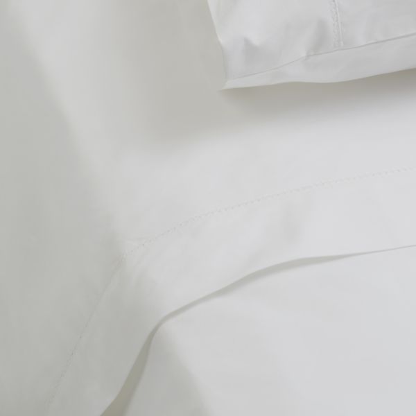 Cotton Percale Pillowcase (Pair) White Hemstitch King