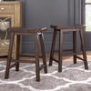 Saddle Seat Counter Height Backless Stools - Warm Cherry Finish