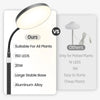 Plant Grow Light, LED Full Spectrum for Indoor Plants with Brightness Settings