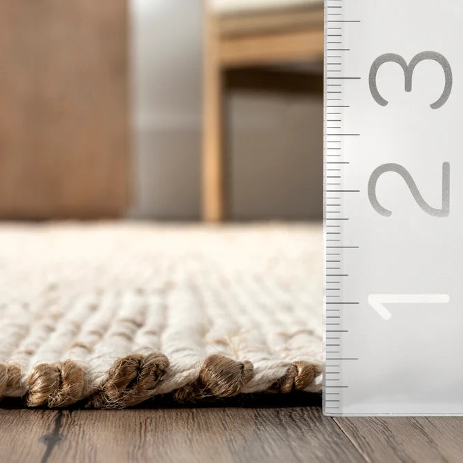 Elfriede Farmhouse Jute Blend Area Rug 2'6"x4'