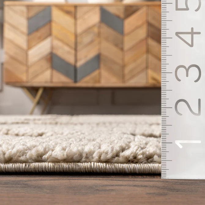Marissa High/Low Diamond Tassel Area Rug 4'x6'