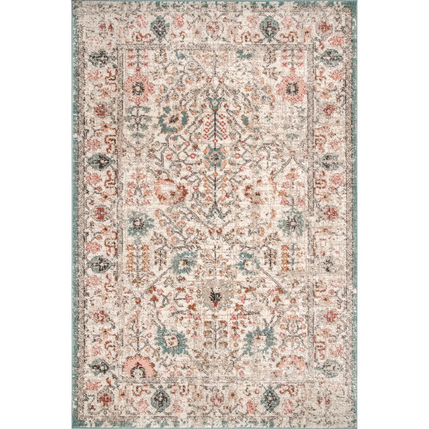 Lenore Vintage Floral Area Rug  6' 7" x 9'