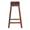 Saddle Seat Counter Height Backless Stools - Warm Cherry Finish