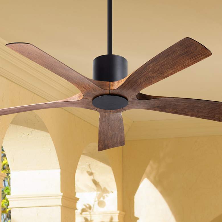 54" Modern Forms Aviator Matte Black 5-Blade Outdoor Smart Ceiling Fan