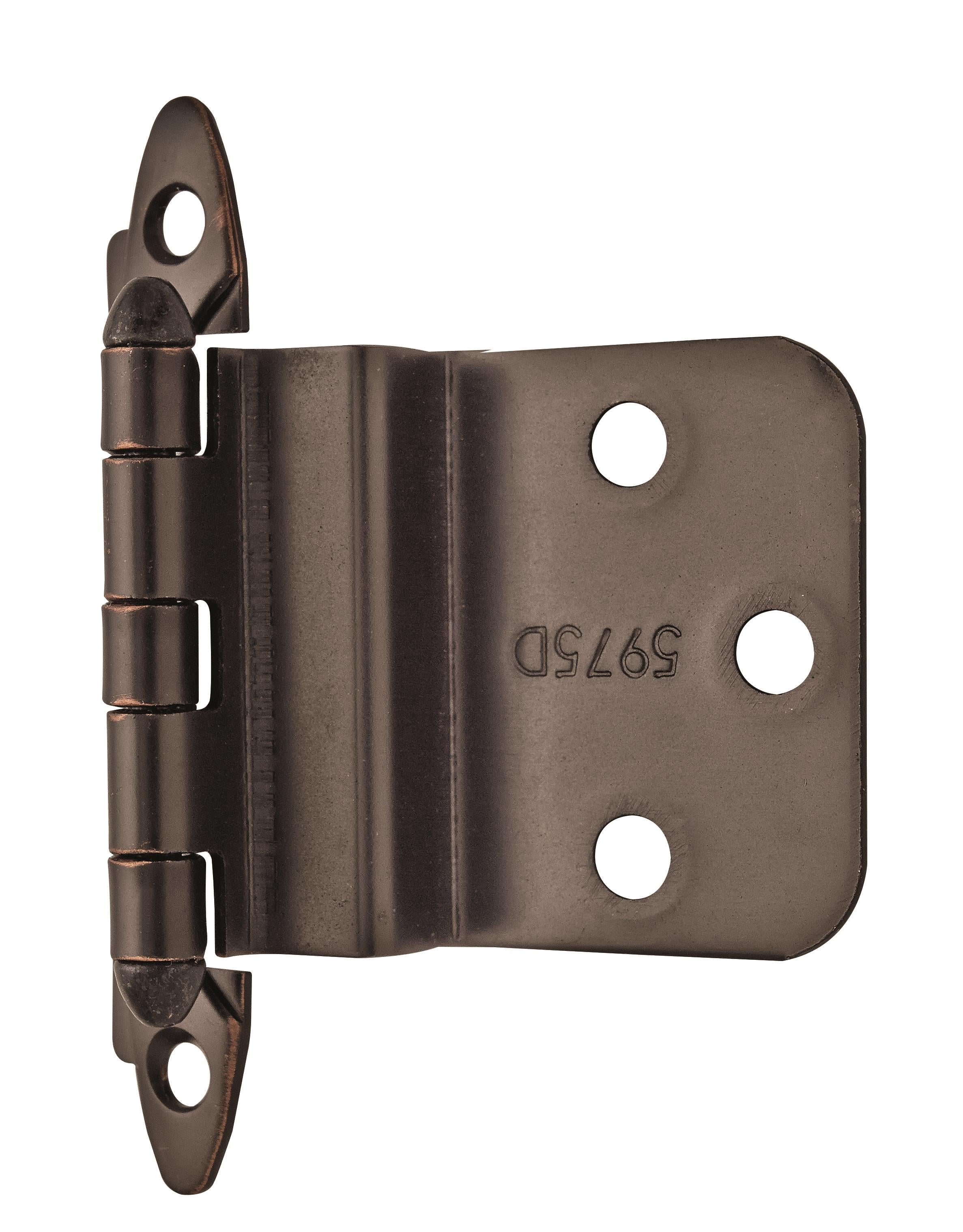 3/8in (10 mm) Inset Non Self-Closing, Face Mount Oil-Rubbed Bronze Hinge, 2 Pair