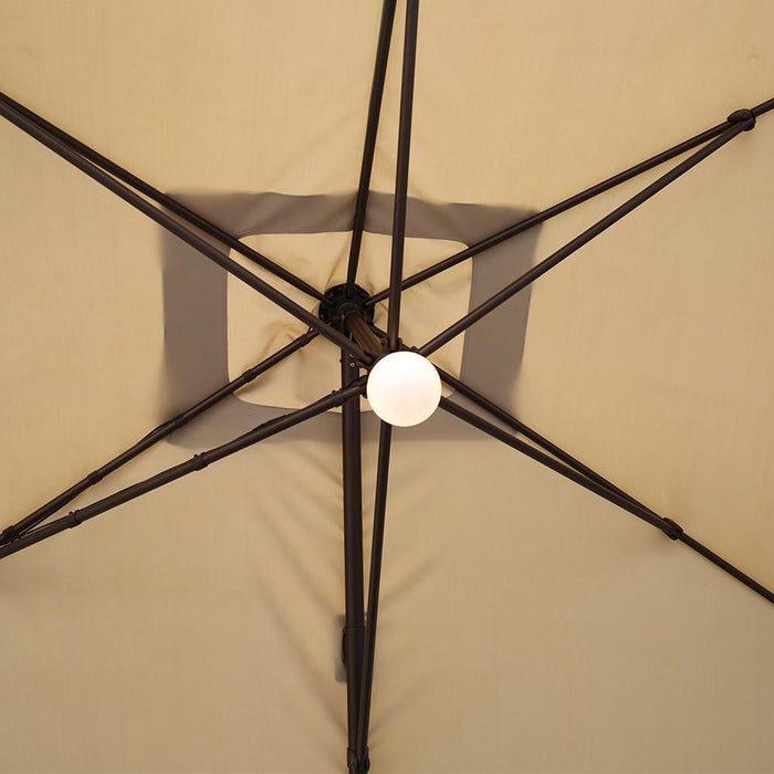 12.5 by 8 Feet Rectangular Cantilever Umbrella with Solar Lights