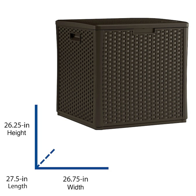 Suncast 27.5-in L x 26.75-in 60-Gallon  Java Plastic Deck Box RM241