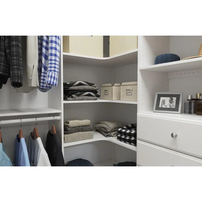 Easy Track 30-in W x 14-in D White Wood Closet Corner Shelf KB1065-A5-B1-P2