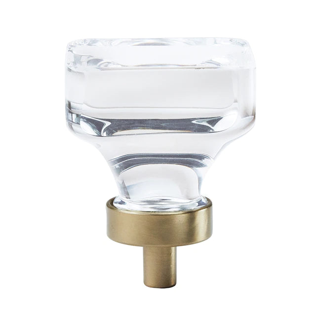 1-3/8-in Clear/Golden Champagne Square Contemporary Cabinet Knob