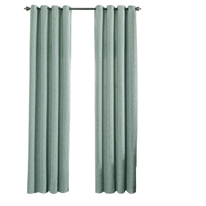 Beautyrest 108-in Smokey Blue Polyester Blackout Grommet Single Curtain Panel B94- HAS181