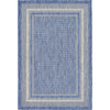 Unique Loom Soft Border Outdoor 4 x 6 Blue/Beige Border French Country Area Rug Vrug100-B1-S1