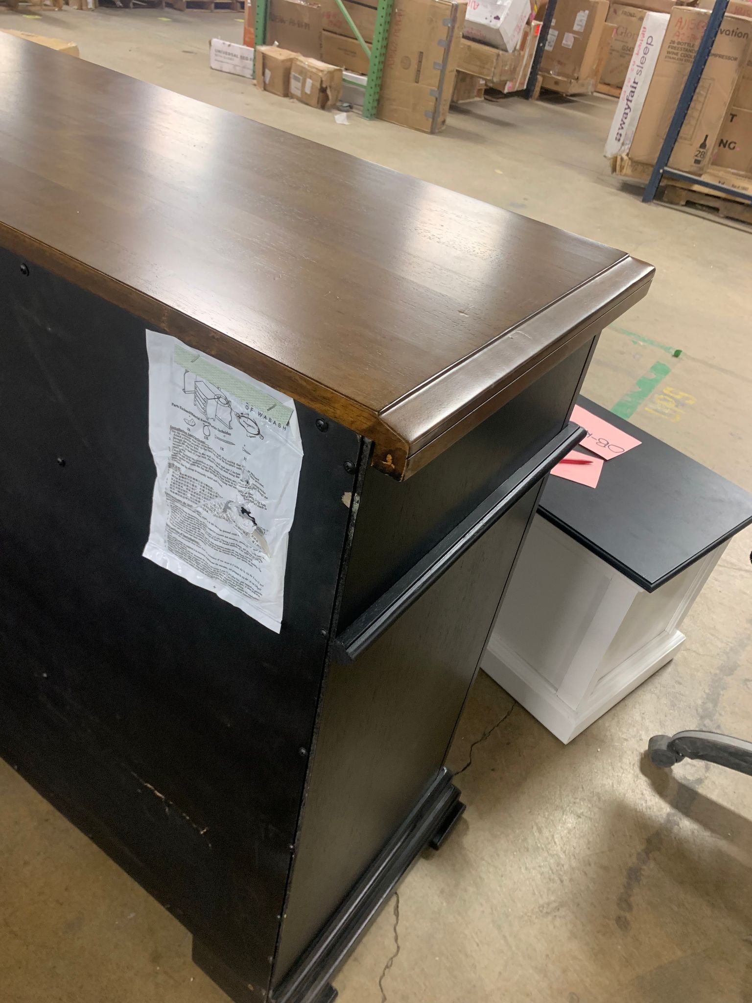 Ebony Almond Courtdale 60'' Wide 3 Drawer Sideboard