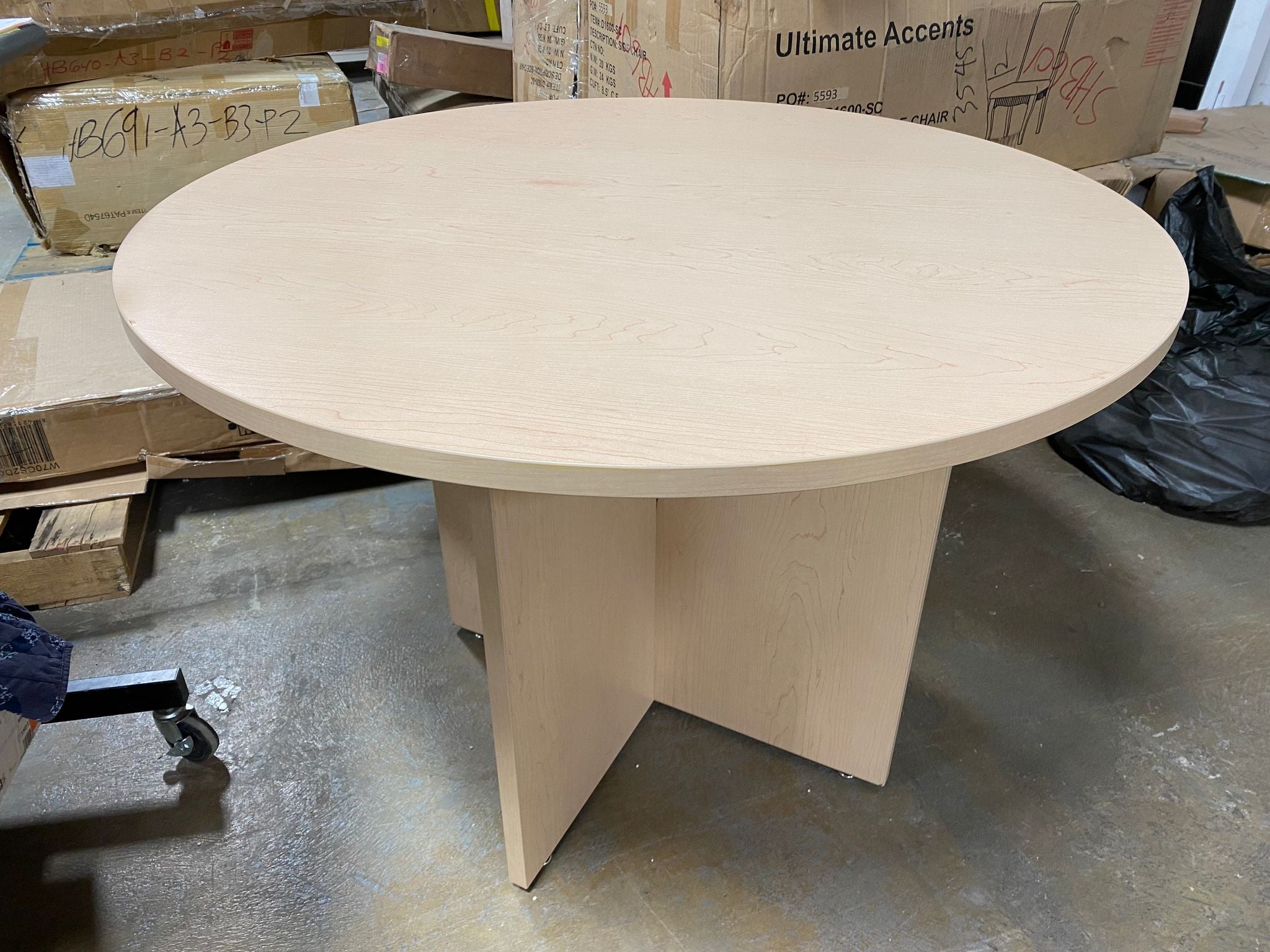 29" H x 42" L x 42" W Maple Mccart Racetrack Meeting Table