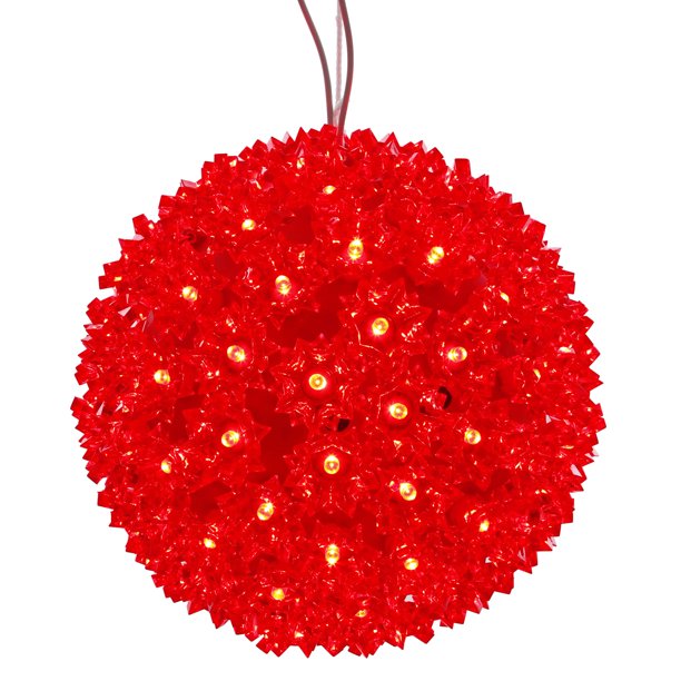 6" Starlight Sphere Christmas Ornament with Red Wide Angle LED Lights