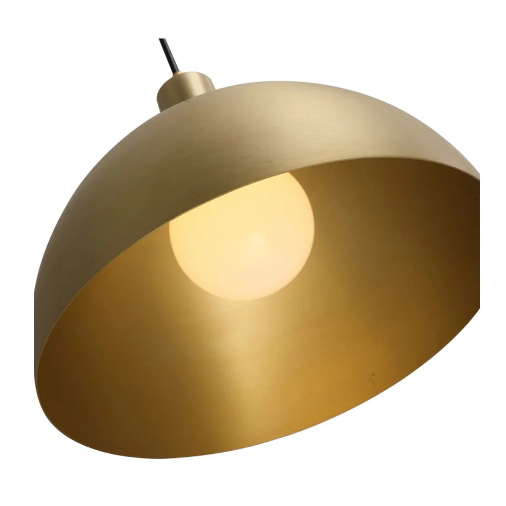 1-light Single Metal Dome Pendant - Brass