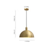 1-light Single Metal Dome Pendant - Brass