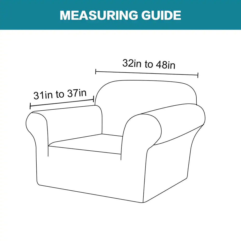 1-Piece Stretch Velvet Plush Sofa Slipcover - Armchair Cover, Gray