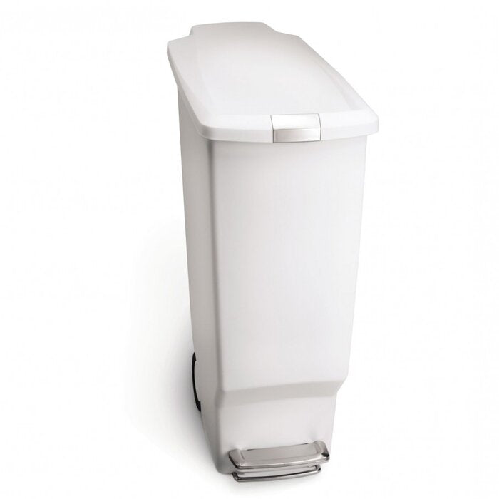 10.6 Gallon Step On Recycling Bin, White (#K1902)