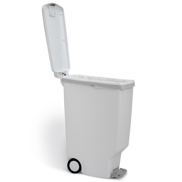 10.6 Gallon Step On Recycling Bin, White (#K1902)