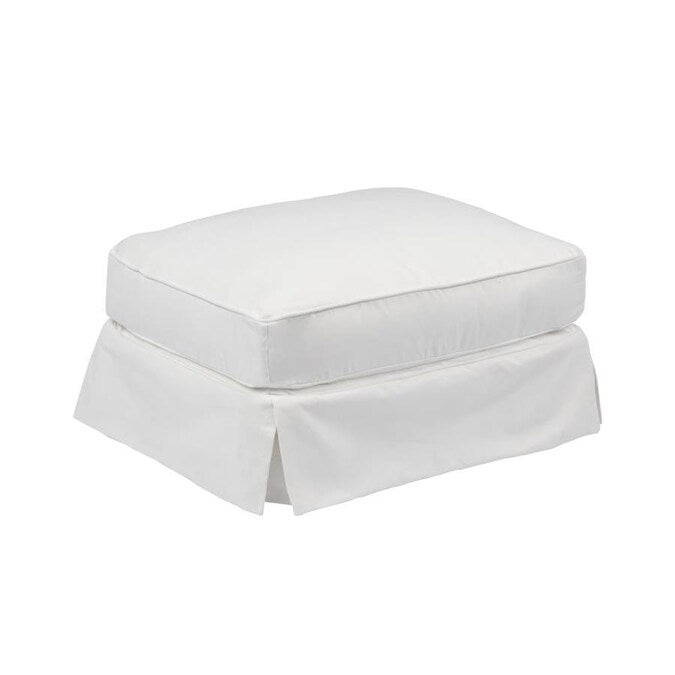 White Ottoman Slipcover - SLIPCOVER ONLY  #J14