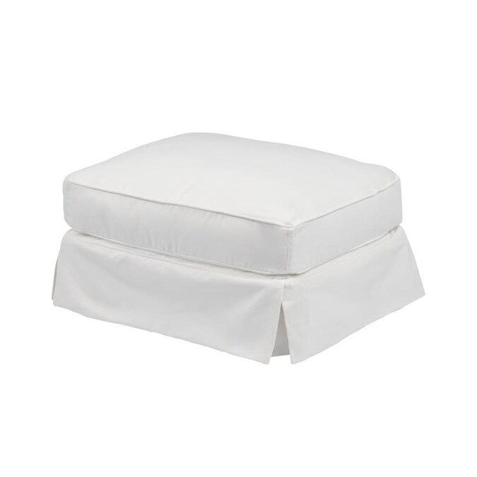 White Ottoman Slipcover - SLIPCOVER ONLY  #J14