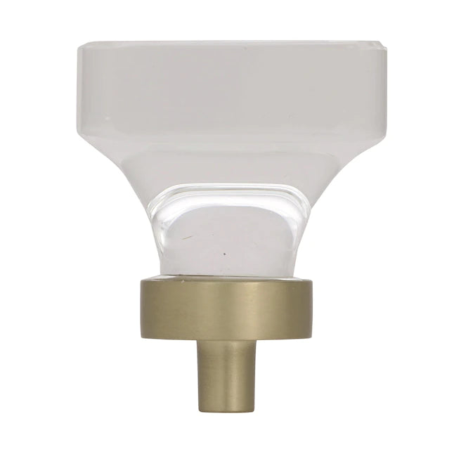 1-3/8-in Clear/Golden Champagne Square Contemporary Cabinet Knob