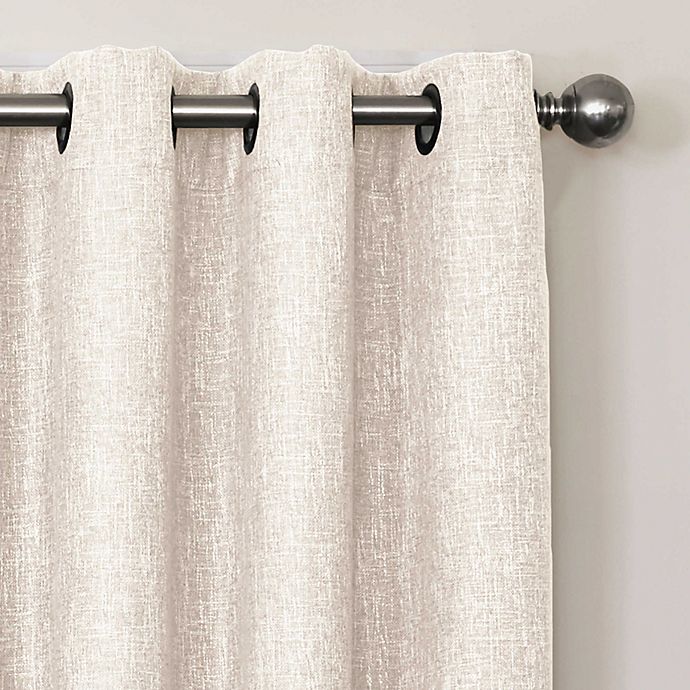 Quinn Grommet Top 100% Blackout Window Curtain Panel in Ivory, 56' x 72', (Set of 2)