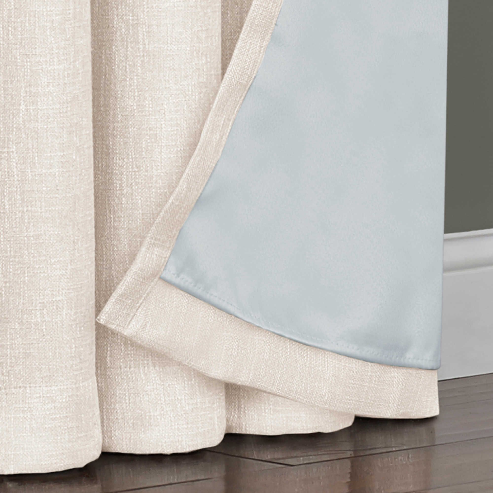 Quinn Grommet Top 100% Blackout Window Curtain Panel in Ivory, 56' x 72', (Set of 2)