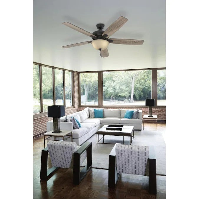 Harbor Breeze Cooperstown 62-in Bronze LED Indoor Ceiling Fan with Light (5-Blade)