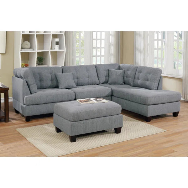 104" Wide Reversible Corner Sectional with Ottoman