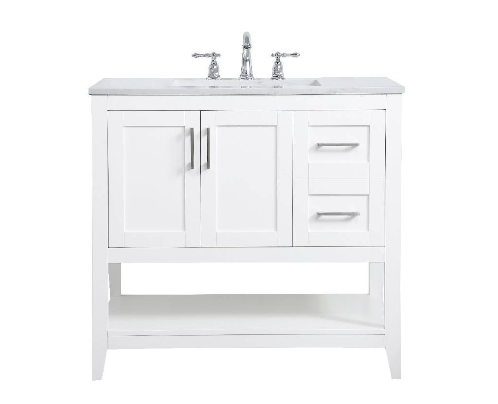 36 Inch Single Bathroom Vanity In White