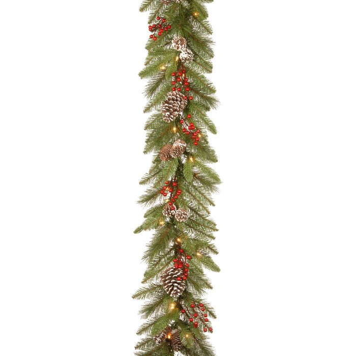 108'' in. Lighted Faux Garland