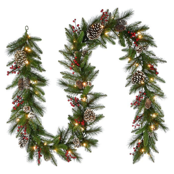 108'' in. Lighted Faux Garland