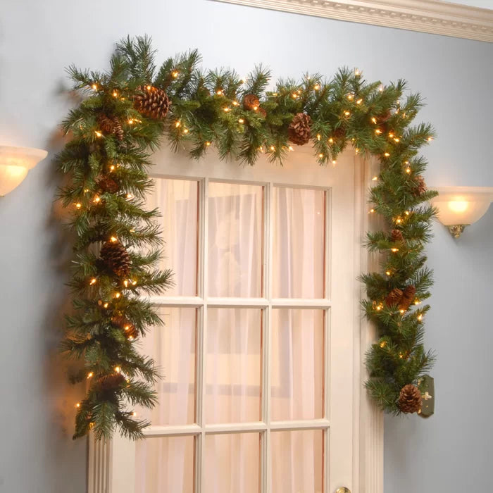 108'' in. Lighted Faux Pine Garland