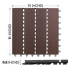 50Pc Interlocking Wood Plastic Compsoite Patio Deck Tiles Decking By CR Home (Kentucky Umber)