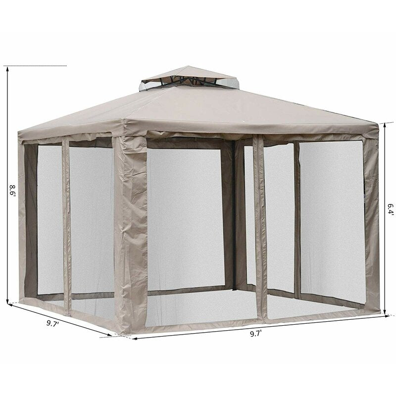 10 Ft. W x 10 Ft. D Metal Patio Gazebo KB483