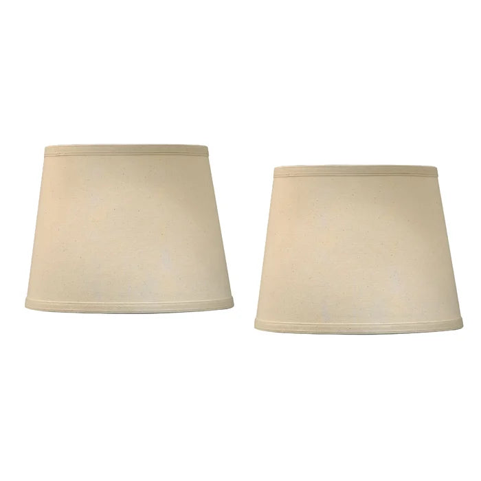 10'' H x 13'' W Linen Drum Lamp Shade ( Spider ) in Light Beige (Set of 2)