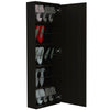 10 Pair Shoe Rack With Mirror Black