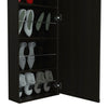 10 Pair Shoe Rack With Mirror Black