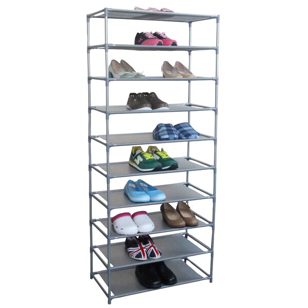 10 Tier 30 Pair Non Woven Fabric Shoe Shelf Rack (Set of 2) CA123