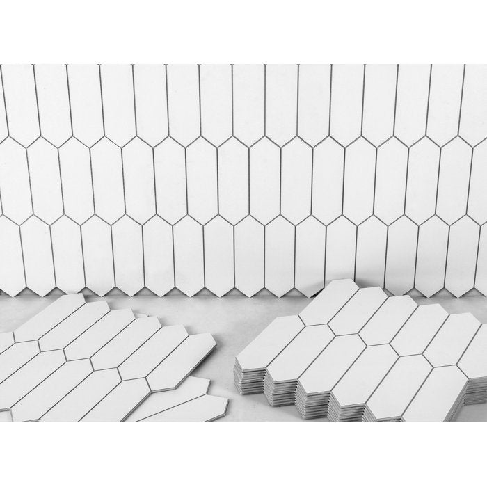 11.22" x 12" Stone Composite Peel & Stick Mosaic Tile